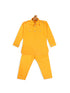 Sishu Boy's Yellow Pure Cotton Pathani Kurta With Pyjama Set